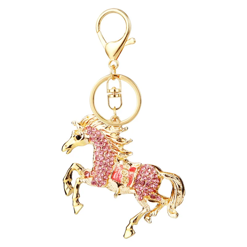Horse Rhinestone Crystal Charm Pendant Key Bag Chain Keychains