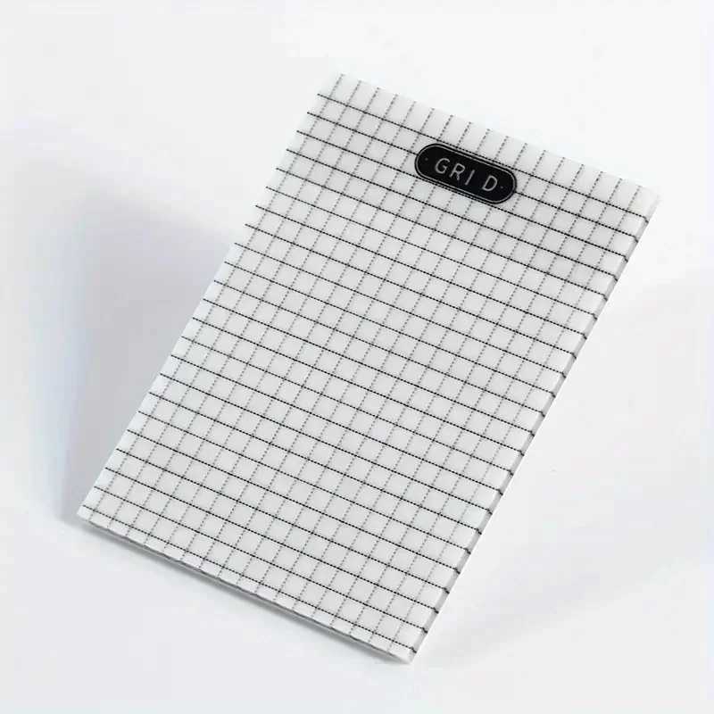 1PC Transparent PET Sticky Note Pad, Waterproof Grid Lined Memo Pad Stickers for School Students, Office Supplies