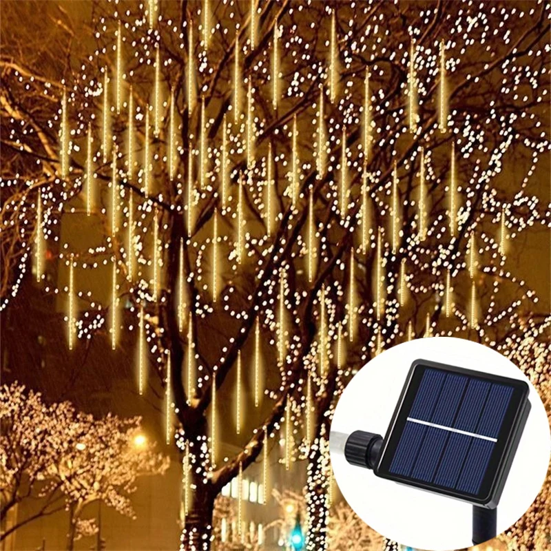 

Светодиодный светильник с солнечной батареей, уличное освещение «метеоритный дождь», сказочное украшение для сада, Новогоднее украшение, уличная гирлянда на елку, рождественские украшения