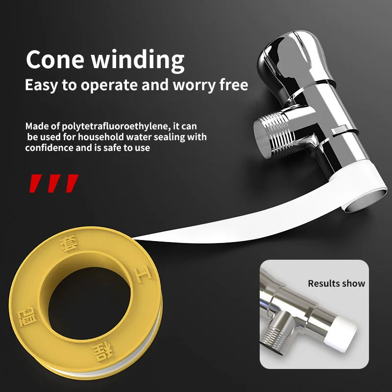 White Raw Tape Faucet Waterproof Winding Sealing Tape High Temperature Thread Anti-Corrosion Plumbing Pipe Gas Pipe Leak-Proof