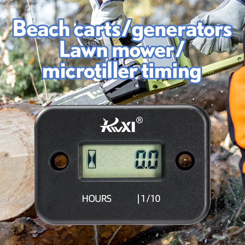 LSQ-01 Tachometer Hour Meter Digital Display for Chainsaw Lawnmover Motorcycle Digital Board Hour Counter Battery Replaceable