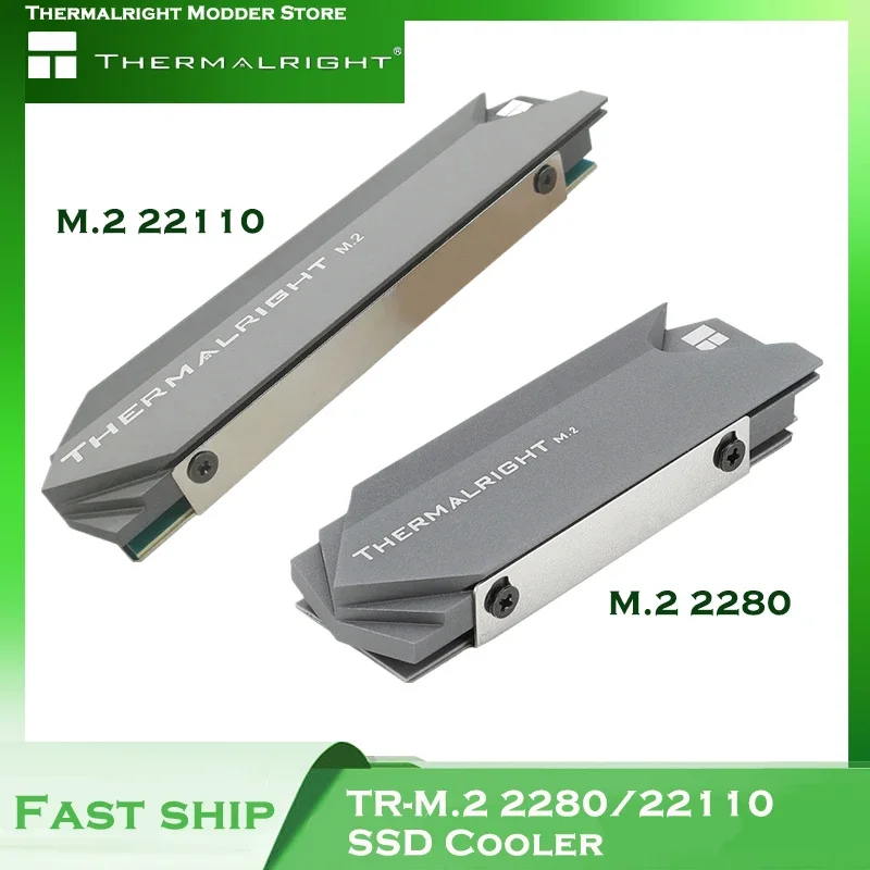 

Thermalright M.2 SSD 2280/22110 Радиатор Охладитель твердотельного накопителя Радиатор Крышка из алюминиевого сплава Жилет Двусторонние стороны