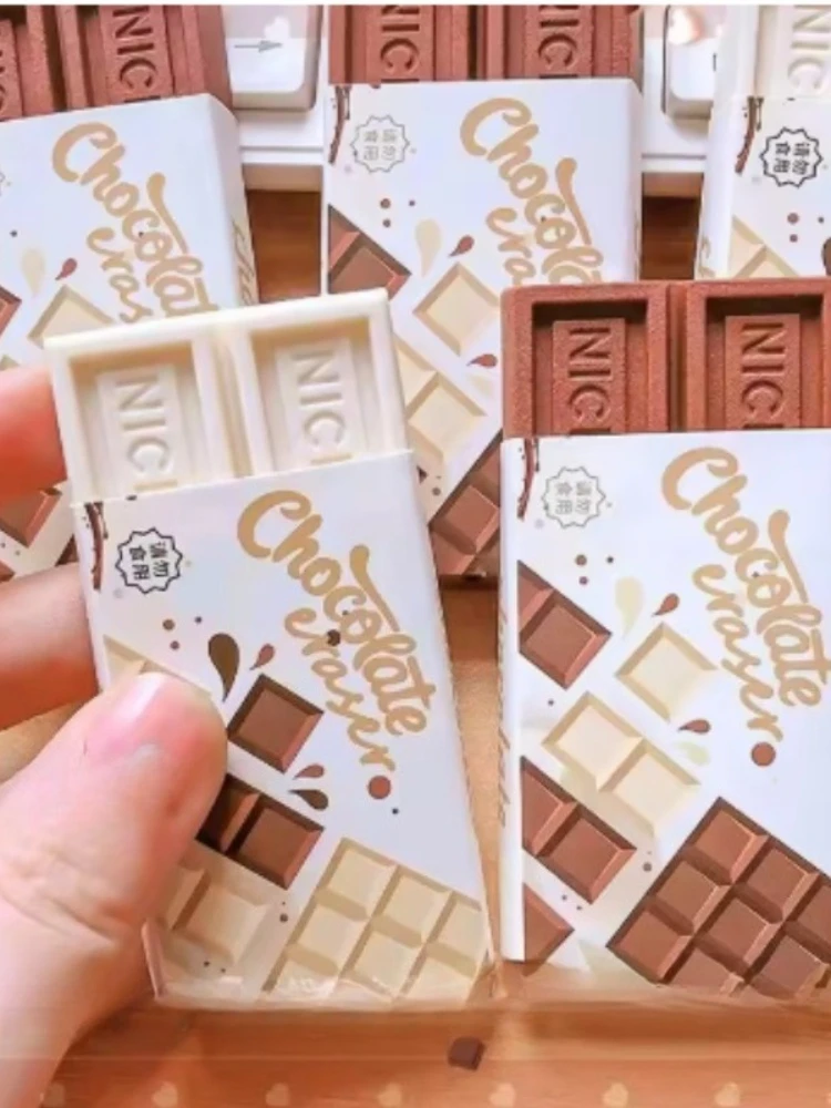 Gommes à chocolat en caoutchouc couleur bonbon, 1 pièce, Kawaii, amusantes et créatives, nouveauté, papeterie fournitures scolaires et de bureau