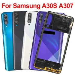 Middle Frame For Samsung Galaxy A30S A307 A307F A307FN A307G Housing Middle Frame With Side Buttons+Battery Back Cover Rear Door