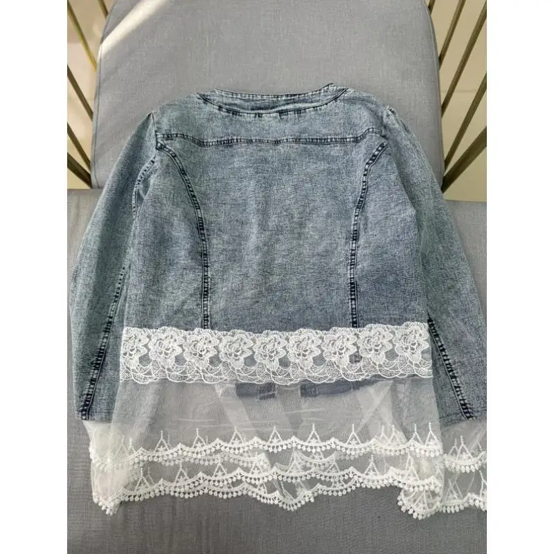 Джинсовая куртка Ele из бисера, модный воротник ort Sve, молодежный Sle, осенний сезон, специальный широкий крой, китайское происхождение