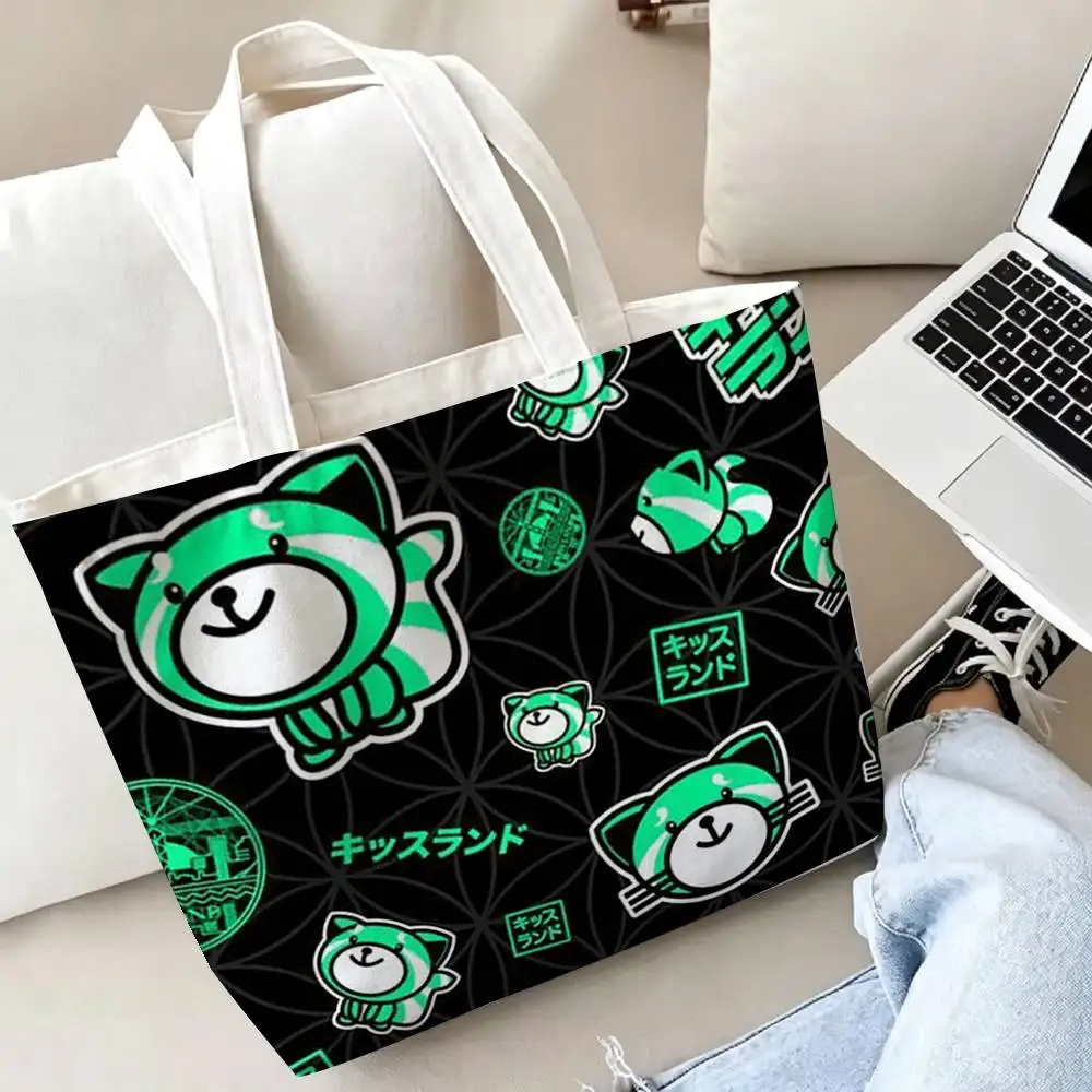The Weeknd K-Kiss Land Printed Canvas Tote Bag Shoulder Bag Commuter Mommy Shopping Bag