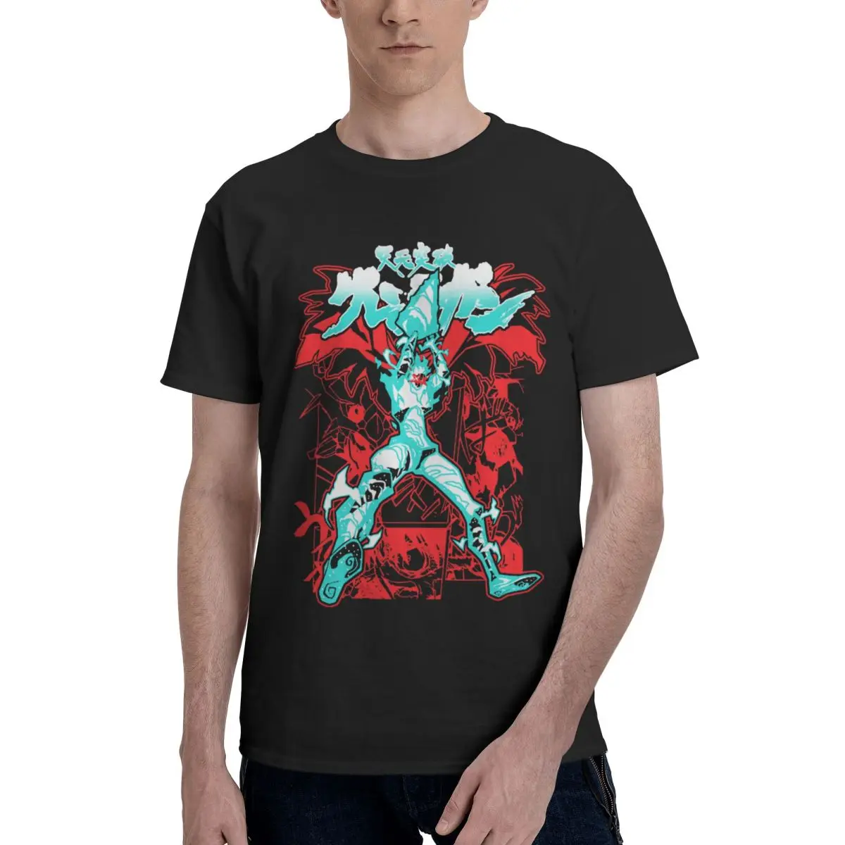 Men Anime Tengen Toppa Gurren Lagann Fun T Shirt Vintage Cotton T Shirt Men
