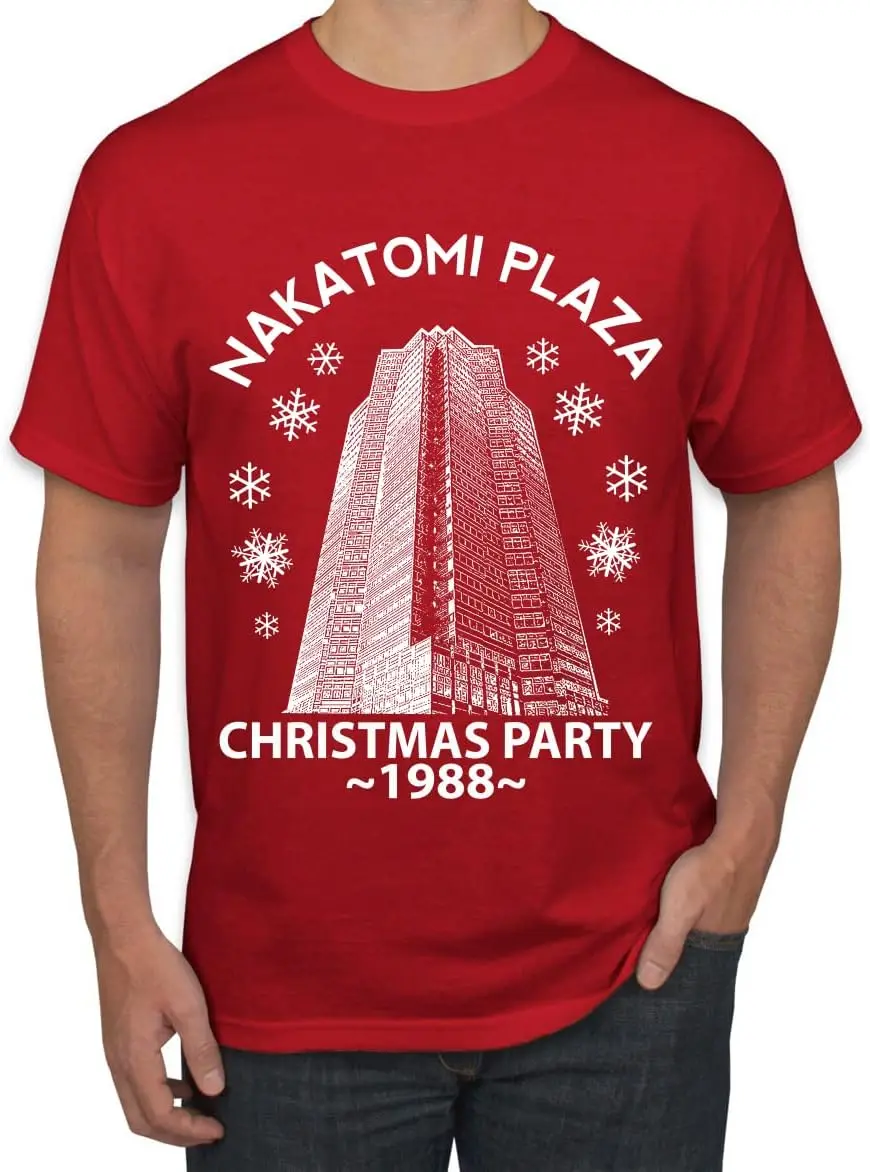 Nakatomi Plaza Christmas Party 1988 Classic McClane Die Hard Ugly Christmas Men's Graphic T-Shirt