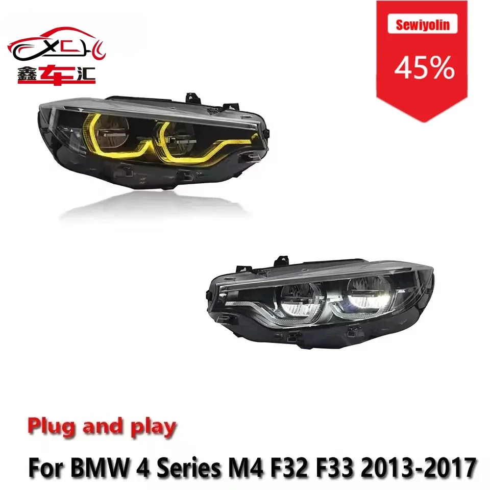 

Sewiyolin Car LED Headlight Light Assemblies For BMW 4 Series M4 F32 F33 2013-2017 Auto Fog DRL Brake Turn Signal Lamp Plug and