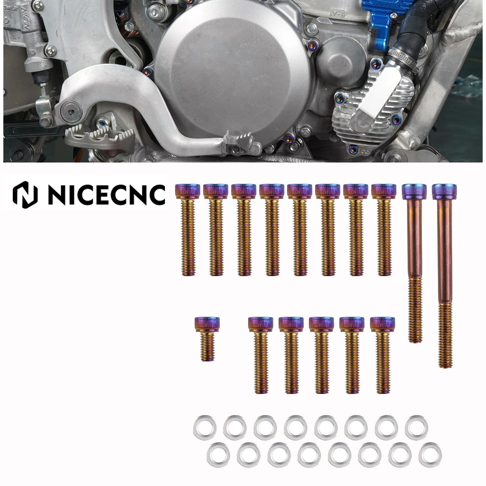 

For Yamaha YZ 250 YZ250 1999-2024 YZ250X 2016-2024 M6X P1.0 Inner Clutch Case Mounting Bolts Stainless Steel Screw Mounting Kit