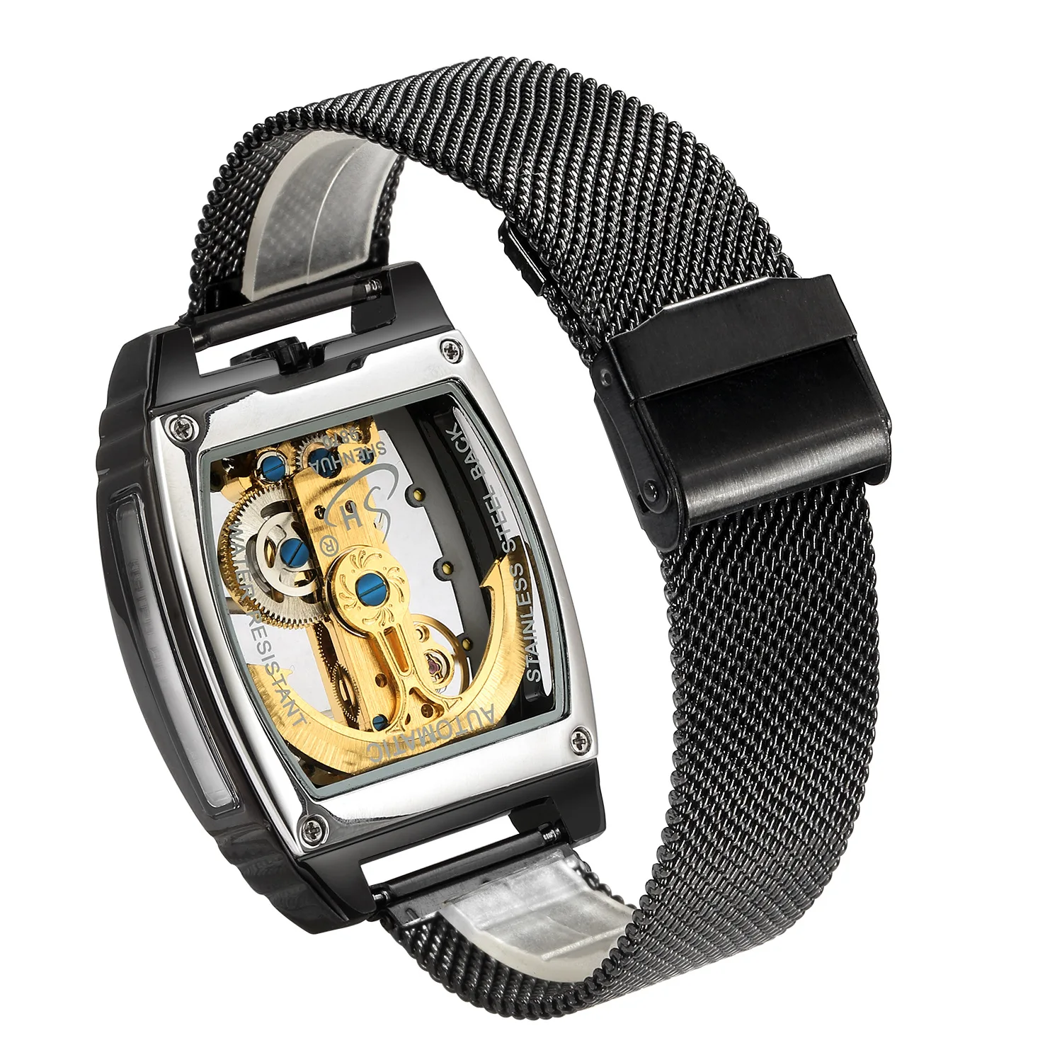 SHENHUA-Montre Creuse en Acier Inoxydable pour Homme, Transparent, existent, Mécanique, Horloge Masculine, dehors