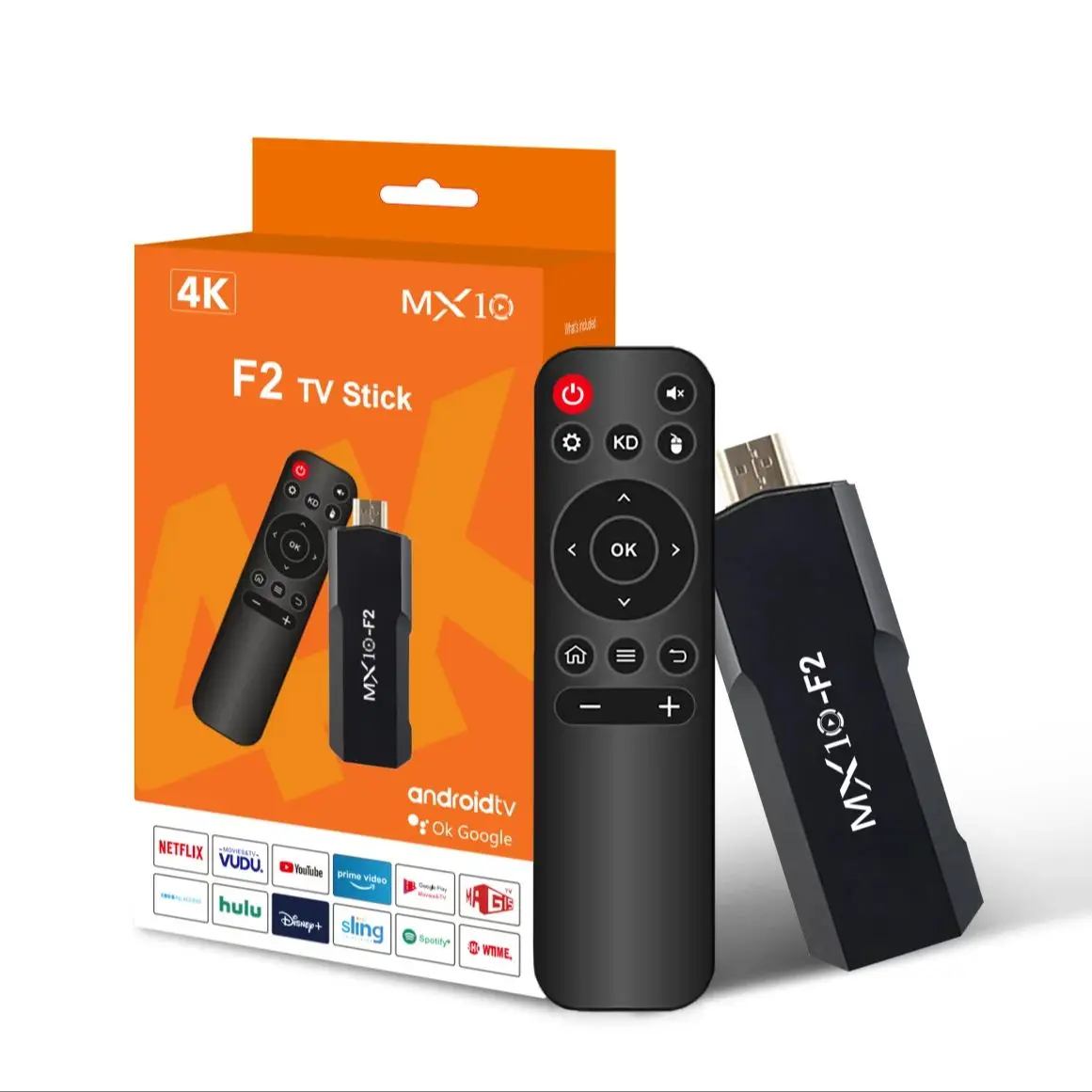 TV stickes 1gb 8gb 1 unidade android 2024 stb mx10 F2 tv box android 4k ue android tv stick