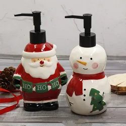 Christmas Home Decoration Creative 3D Hand Painted Santa Claus Ceramic Lotion Bottle