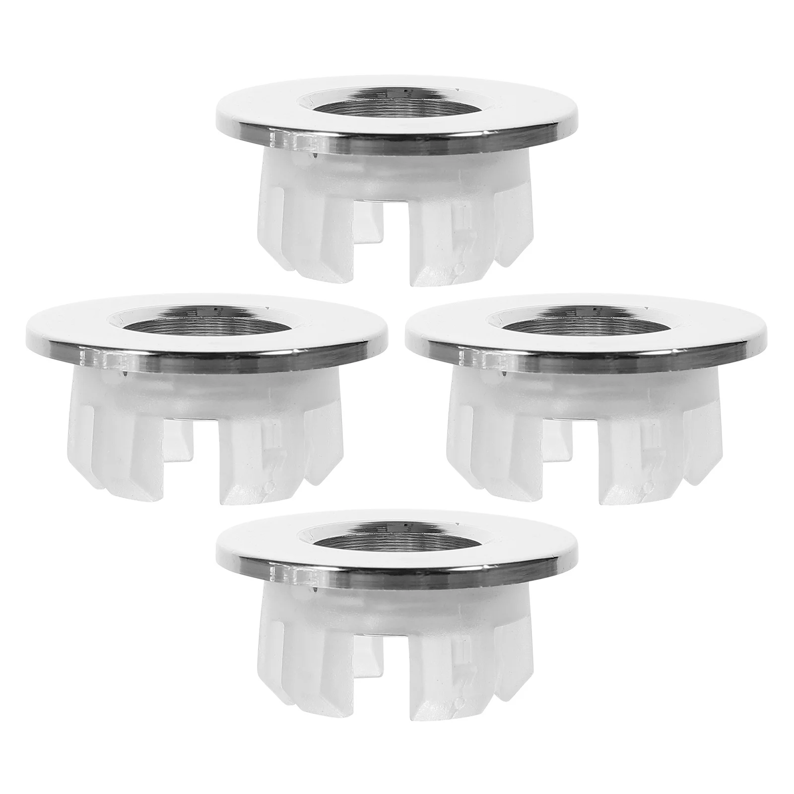 

4Pcs Round Sink Overflow Cover Replacement Basin Hole Cover for Wash Basin Long-Lasting Bright Surface Easy Install