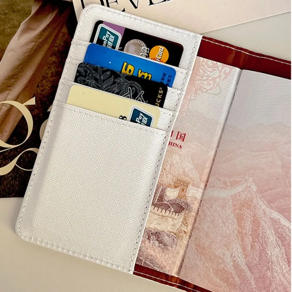 Multi-function Passport Holder Cute Cartoon Ultra-thin Passport Bag PU Leather Portable Travel Accessories