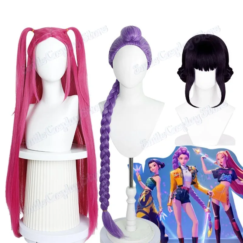 

New Rumi Mira Zoey Cosplay Wig KPop Demon Hunters Superstar Anime Rumi Mira Zoey Wigs Idol Long Hair Halloween Party Women Girls