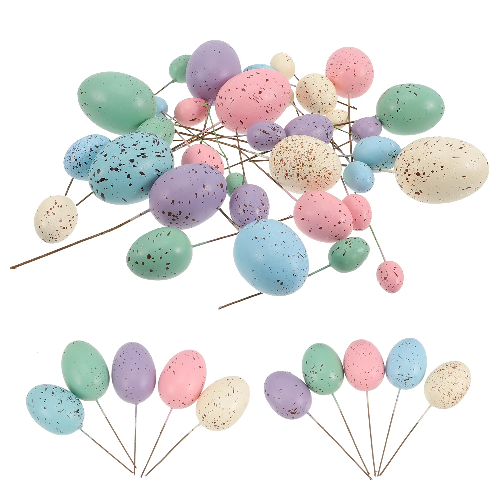 

35Pcs Easter Decoration Easter Eggs Foams Eggs Adornment Cupcake Picks easter foams egg easter scene decor