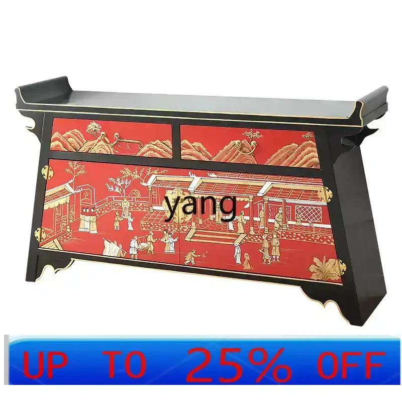 

CX new Chinese-style red painted gold hotel lobby entrance entrance foyer decorative cabinet