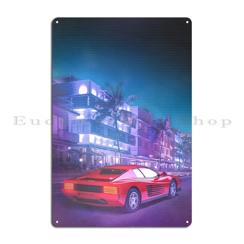 Vice City Streets 80 S Metal Signs Garage Club Printing Kitchen Print Cinema Tin Sign Poster