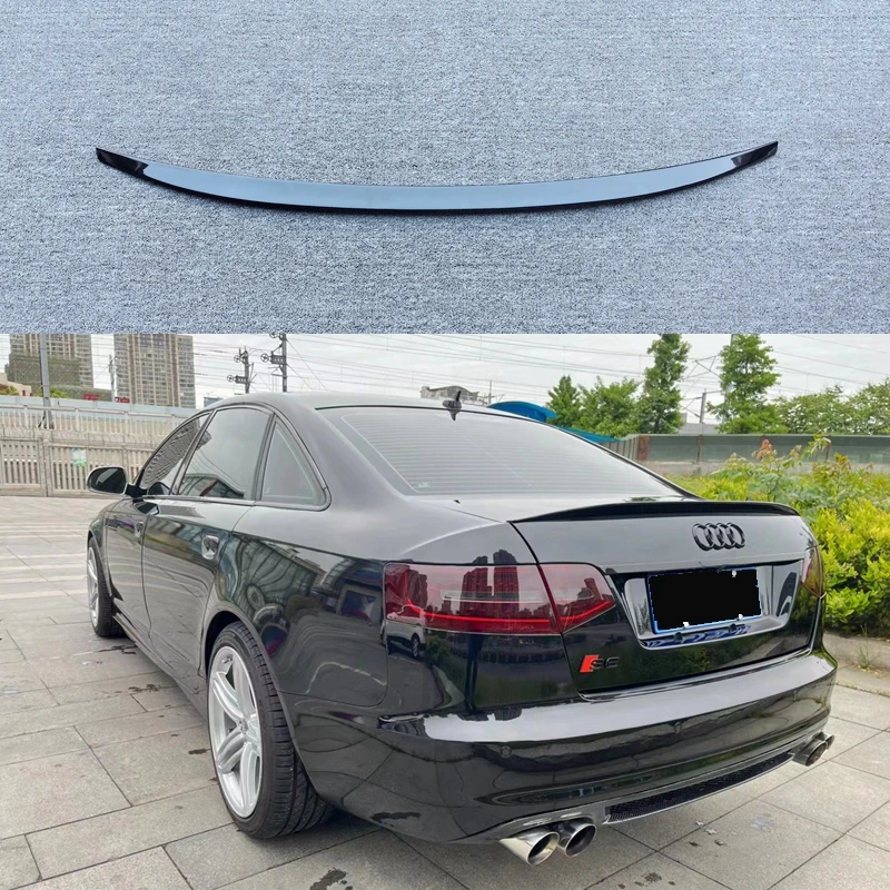 For Audi A6 C6 2005 2006 2007 2008 2009 2010 2011 Spoiler ABS Material Primer Color Rear Trunk Lip Wing Car Accessories spoiler