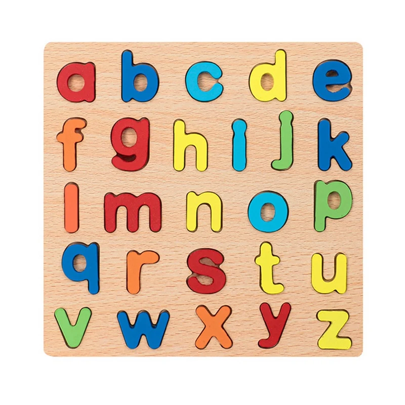 Wooden Puzzles For Children, Wooden Numbers, Letters, Geometric Figures, Building Blocks, Hand Grab Board Toys