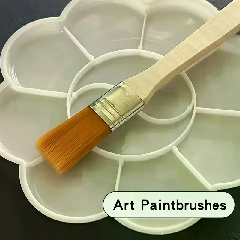 

50 шт. нейлоновые кисти, кисти для художественной живописи с короткой деревянной ручкой, акварельные кисти, настенные кисти, художественные кисти, инструменты для чистки