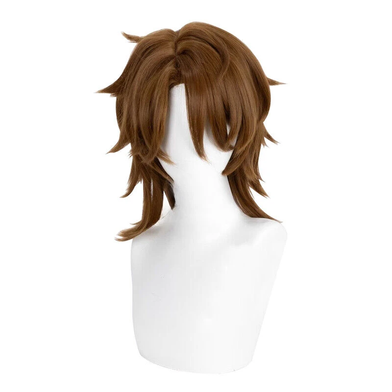 Honkai Star Rail Gallagher Cosplay Wigs 35cm Long Straigtht Brown Synthetic Hair