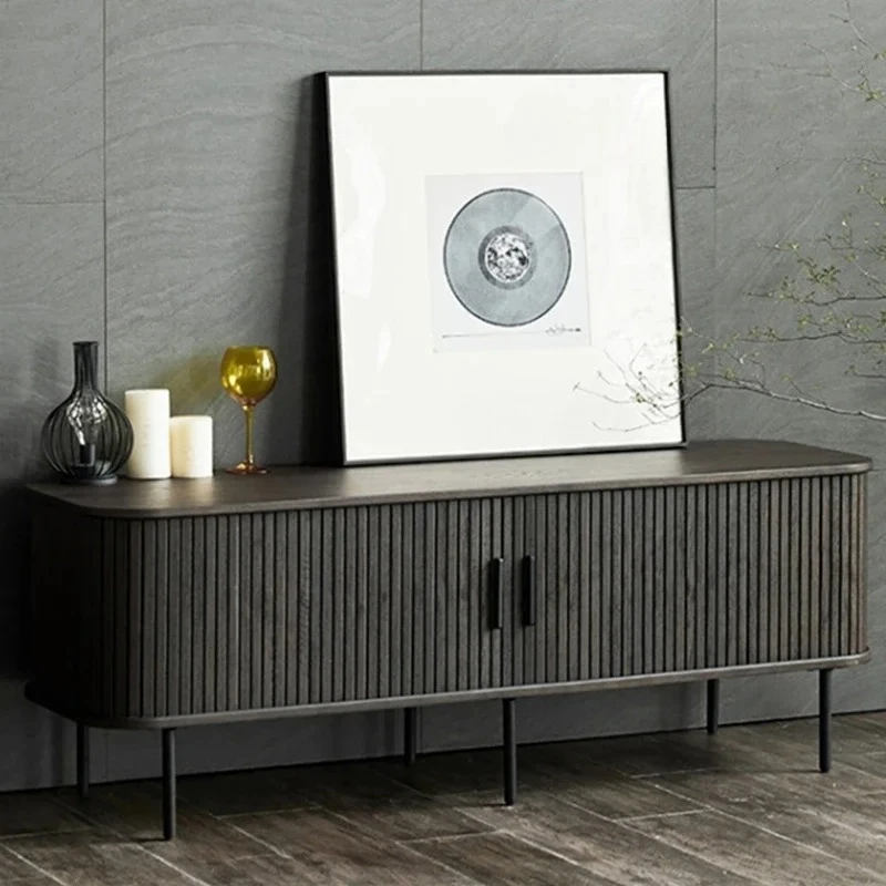 N الشمال العتيقة مصراع الباب خشب متين تلفزيون إضاءة الخزانة الفاخرة الحديثة غرفة المعيشة شقة صغيرة فيلم وخزانة التلفزيون #3