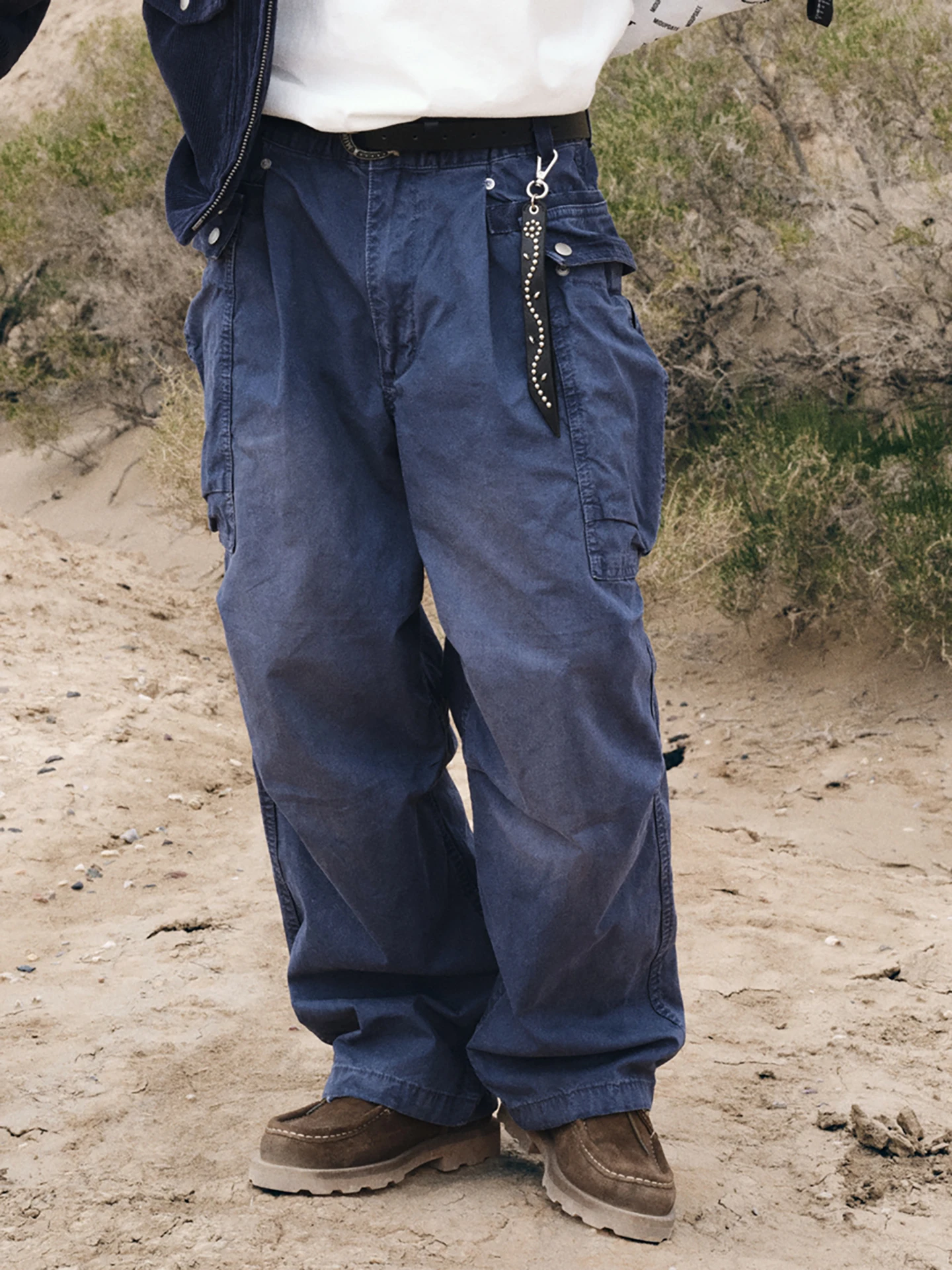 

Винтажные рабочие брюки MIDUPDATE для мужчин, повседневные, с большими карманами, французский рабочий стиль, синие, свободный крой, прямые штанины, хлопковые брюки