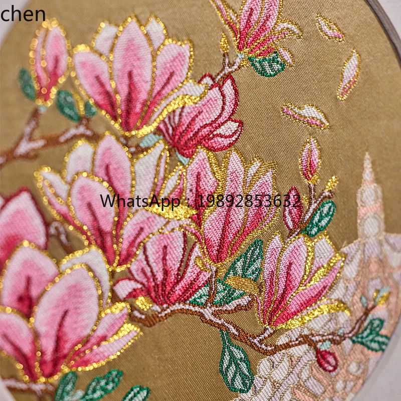 

Magnolia Desktop Ornament Embroidery Gift Box Gift for Friends and Elders