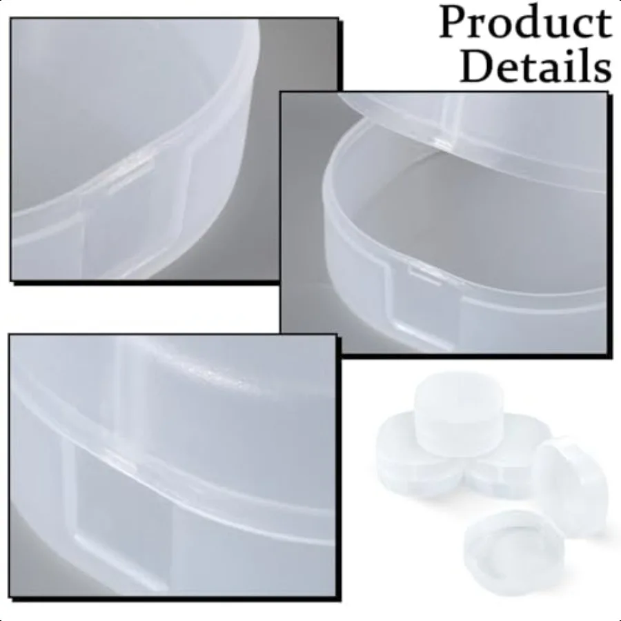 4 個のプラスチック化粧品コットンラウンドホルダーポータブルラウンドメイクアップスポンジホルダー旅行用密封化粧品パッドホルダー C に適しています