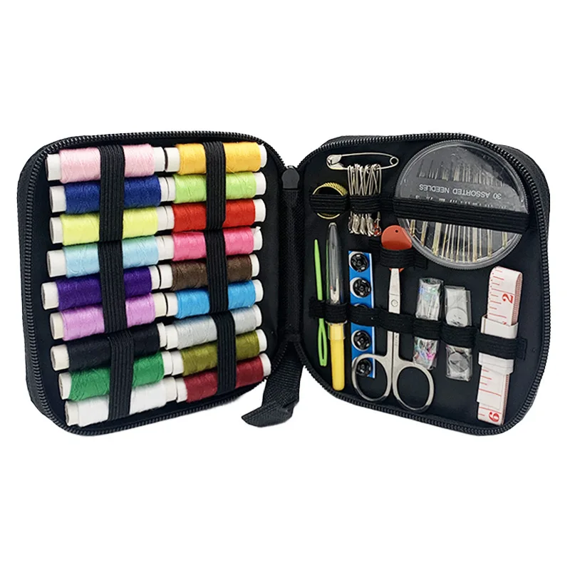 Kit de costura multifuncional para manualidades, costura para el hogar, caja de costura portátil de viaje, tijeras de viaje para mujer G5