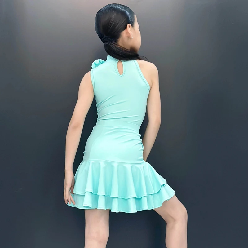 2025 New Girls Latin Dance Competition Dress Children'S Ballroom Dance Dresses Kids Professional Dancing Costume DW10770