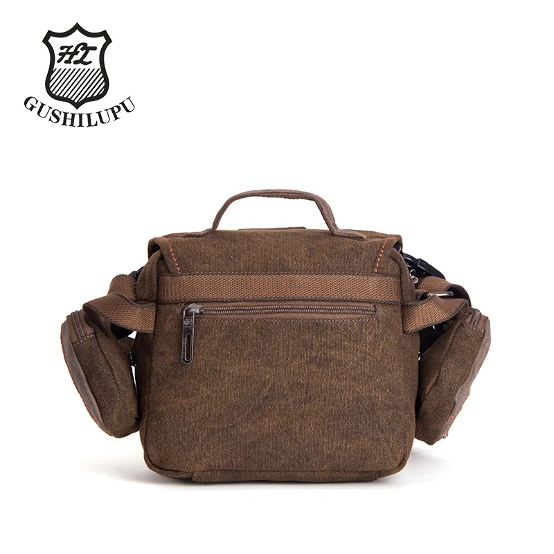 حقيبة كتف كلاسيكية للرجال بخياطة جلدية من القماش، حقيبة يد صدفية للتنقل، مقاومة للاهتراء، حقيبة ظهر صغيرة قطرية