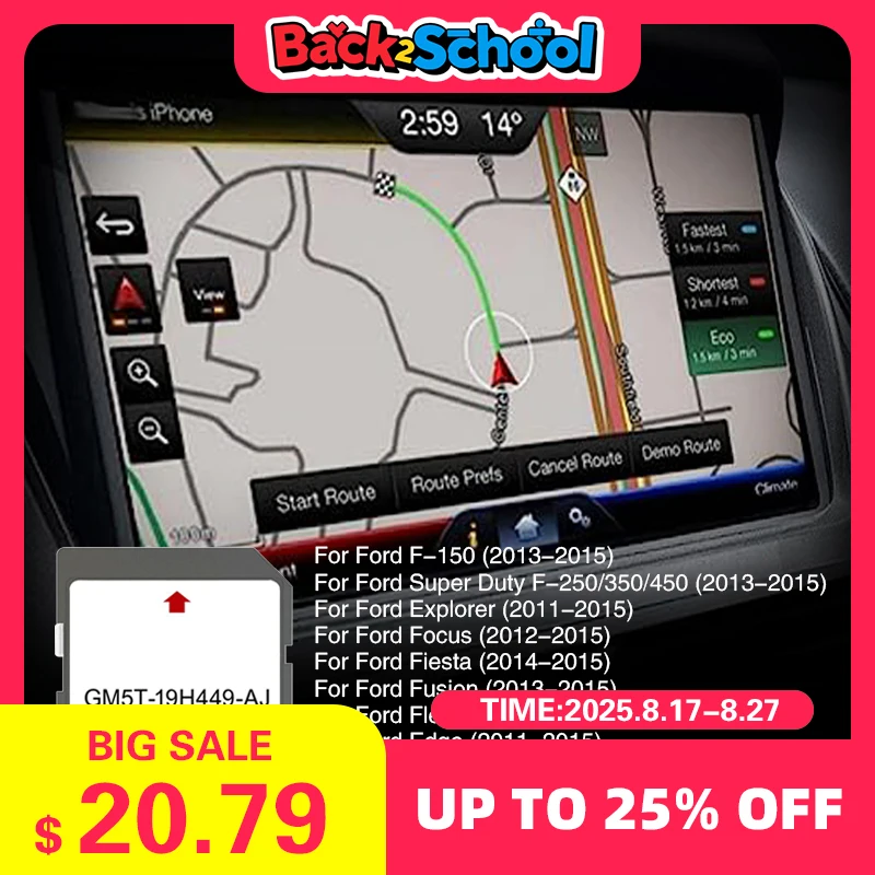 

North America Area Car SD Navigation Card A15 Cid Maps GPS Navigation for Ford Car NAVI Accessories