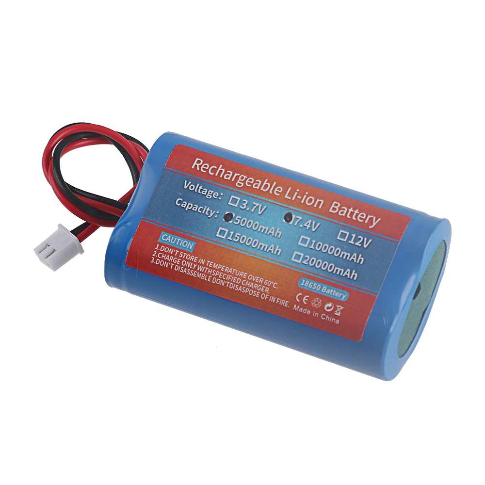 PH2.0 Plug 2S1P 7.4V 5000mah 18650 lithium-ion Rechargeable Battery Pack For Flashlight Bluetooth speaker Led Light Toy Car