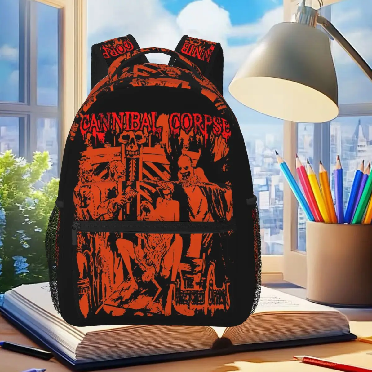 Death Metal Music Cannibal Corpse Band Backpack Student Boys Girls BookBag Children School Bag Shoulder Bags for Men Women