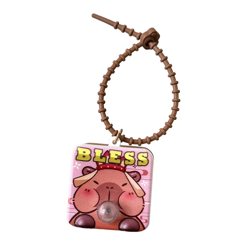 Minso クリエイティブな泡を吹く小さな正方形のキーホルダーバッグペンダント、カップルキーチェーンペンダント、絶妙な小さなギフト