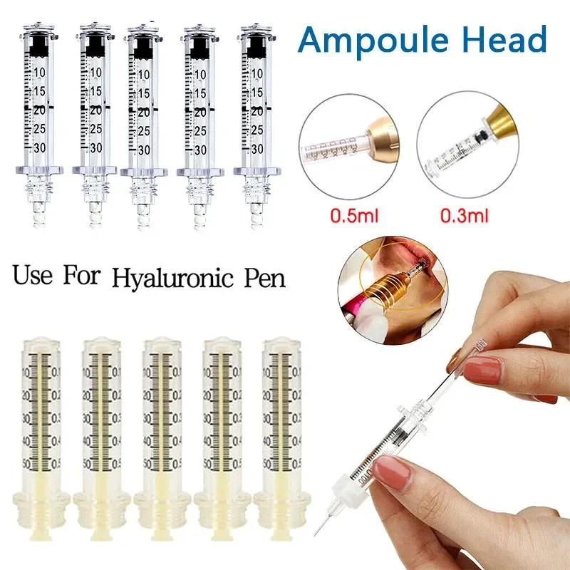 Ampoule syringe 0.3/0.5ml hyaluronic acid pen attachment anti wrinkle lip needle injection hyaluronic acid gun transparent adapt