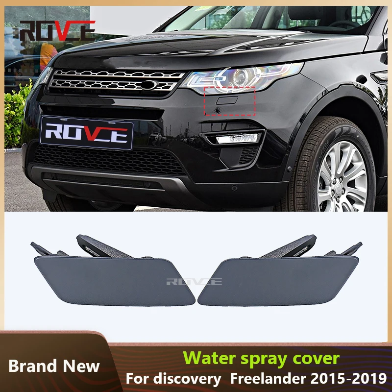 ROVCE Car Front Bumper Headlight Water Spray Cover  For Land Rover Discovery Sport 2015-2019  LR061225/LR061223