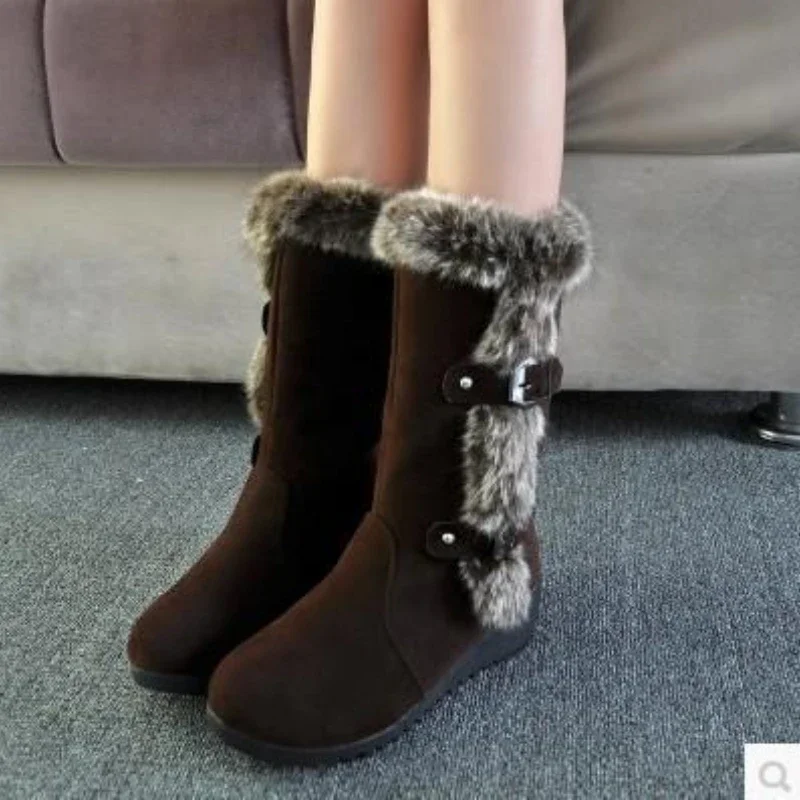 Women Snow Boots New Female Ankle boots for women Thick Plush non-slip Thigh High Boots Warm Fur Woman Winter Shoes botas mujer