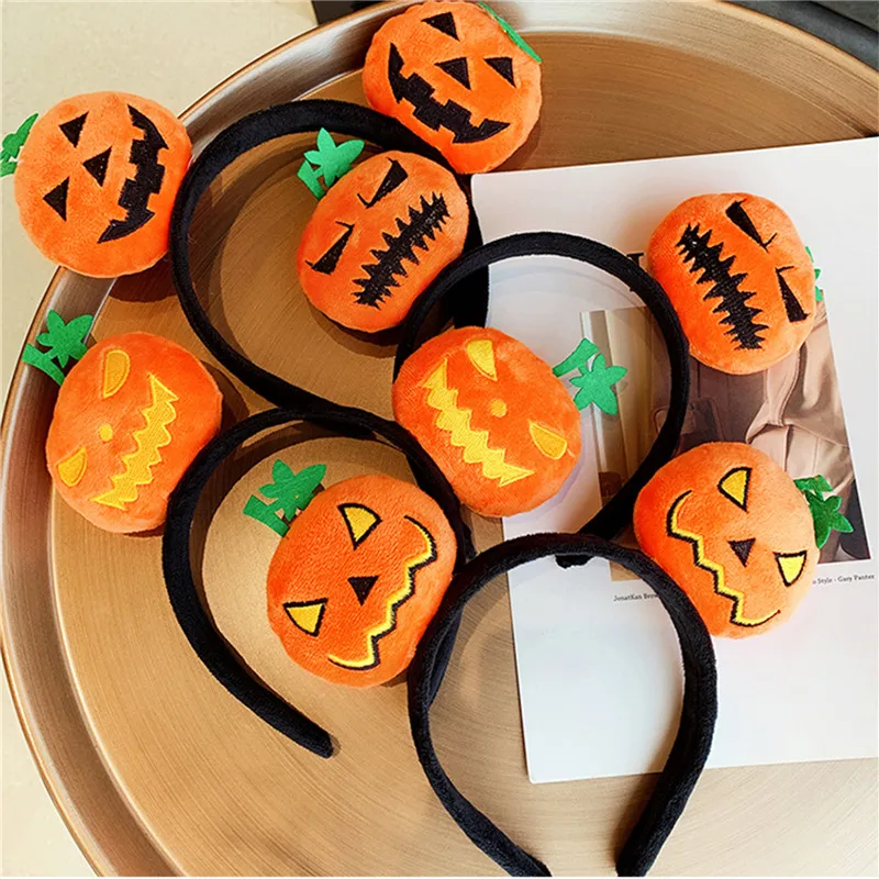 2024 Halloween Spooky Pumpkin Hair Bands Quirky Cute Wash Face Headband Women Halloween Party Hairpin Decoration Headpiece