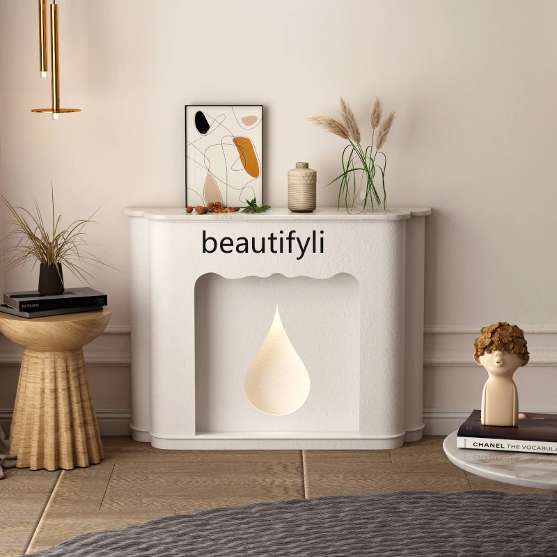 

Light Art Simple Stone Plate Fireplace Wall Entrance Curio Cabinet Living Room Bedroom storage cabinet furniture