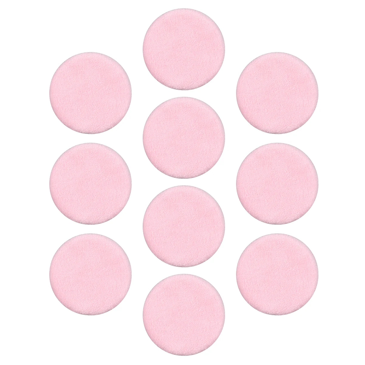 

10pcs Round Makeup Blending Powder Puff Sponges with Ribbon for Foundation 60 x 7mm (Pink)