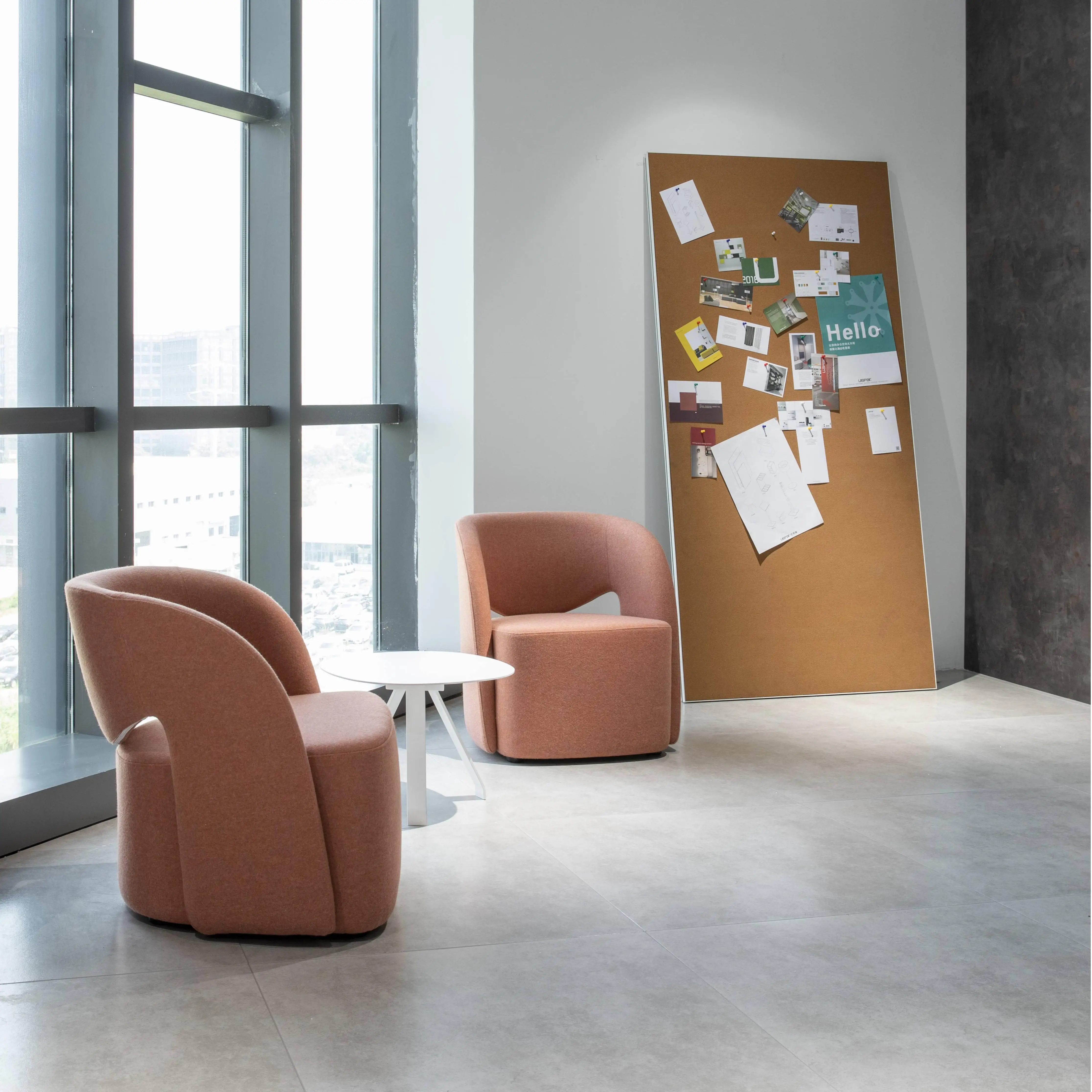 Approved modern hotel lobby waiting office, sofa rest area, salon sofa set, fabric chair