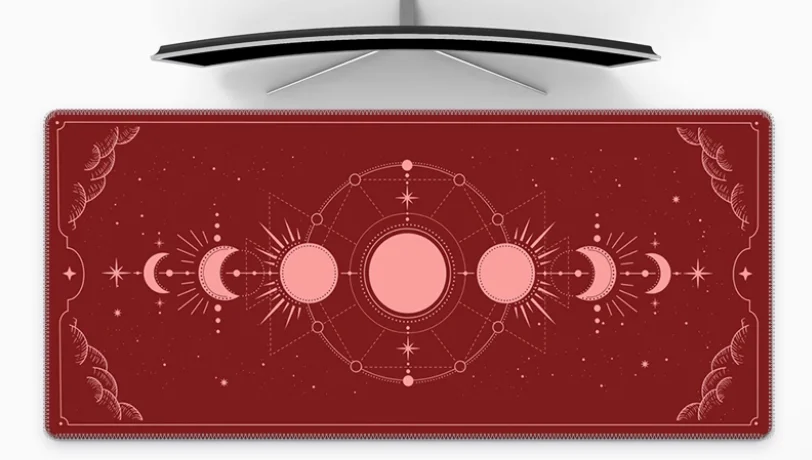 

Red Big Gaming Computer Mouse Pad Art Table Keyboard Rug Kawaii Gaming Anime Mouse Mats Pad on The Table Setup Gamer Accessories