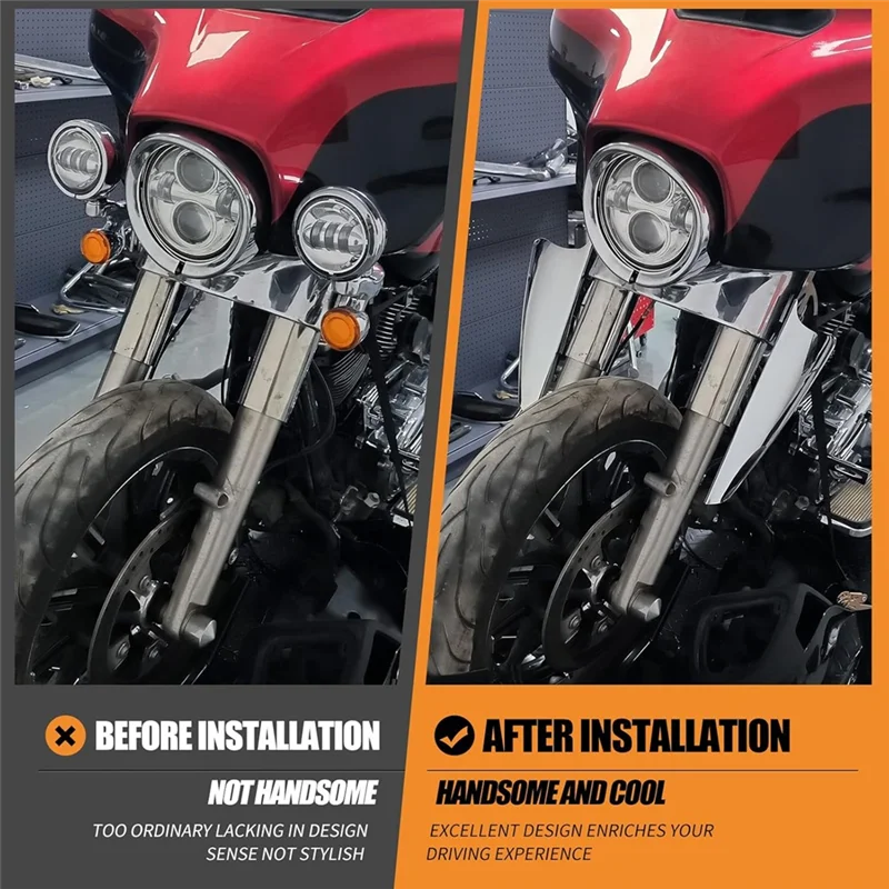 

Top!-Motorcycle Fork Mount Wind Deflectors For Touring Road King Street Glide Electra Glide CVO FLHT FLHR Accessories