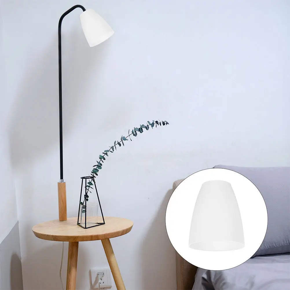 4Pcs Plastic Flat Mouth Lampshade Set White E14 Compatible Lamp Shade for Living Room Bedroom Study Modern Light Shade