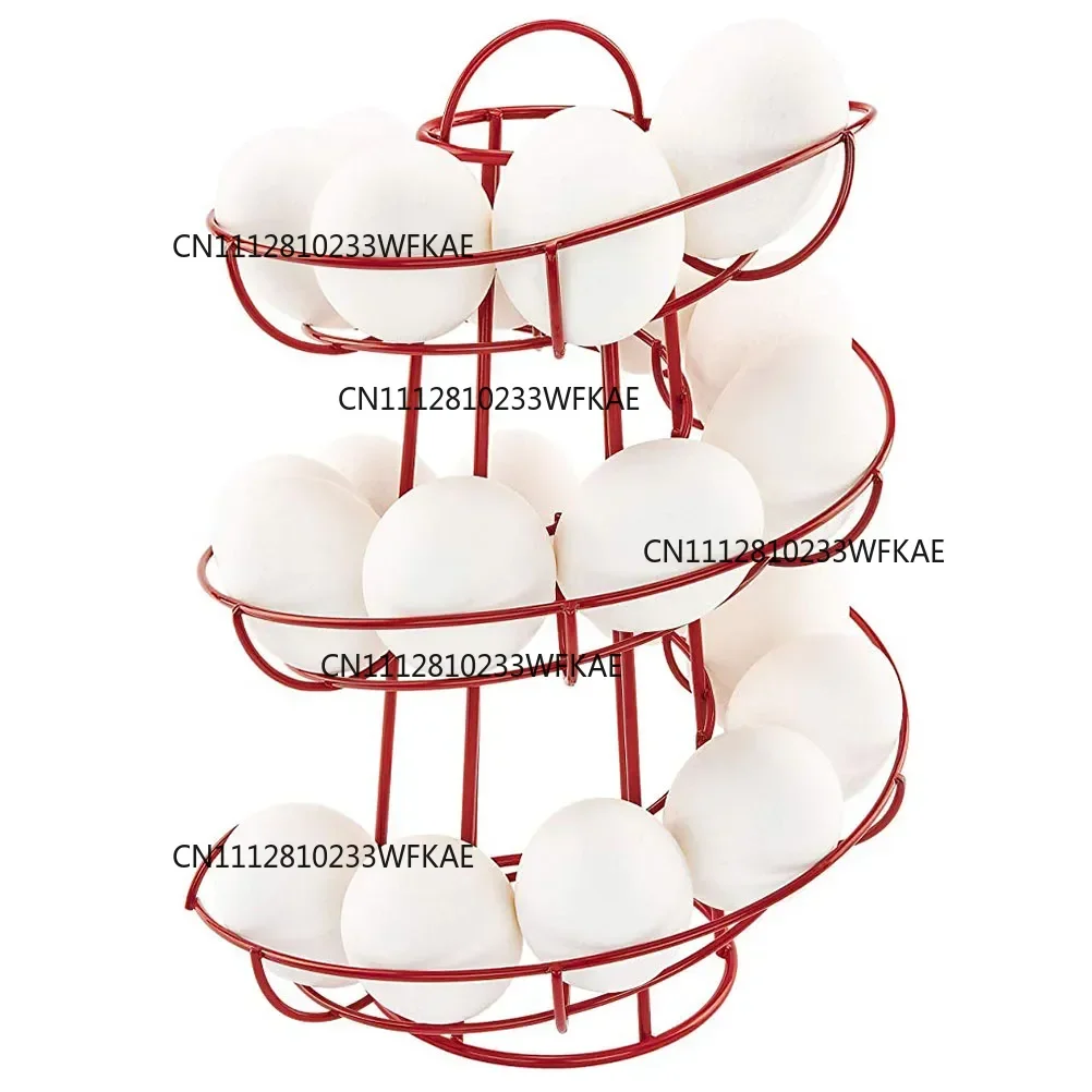 Egg Spiraling Dispenser Rack Egg Storage Organizer Holder Multi Function Steel Store Black Display Iron Art for Kitchen