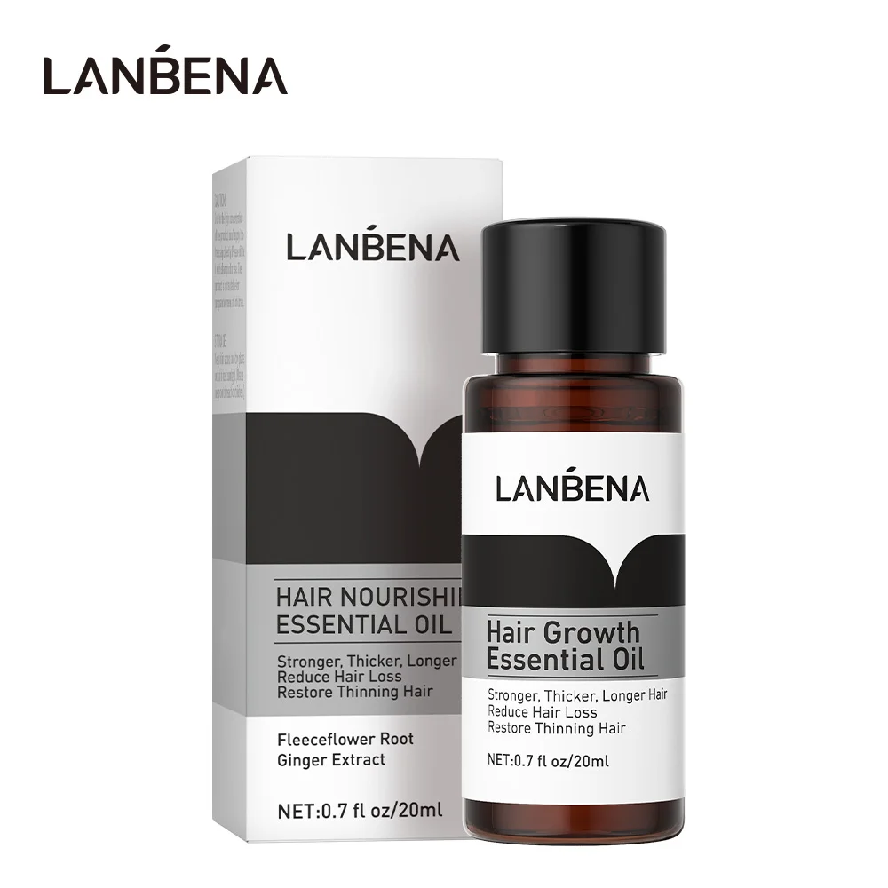 LANBENA Hair Growth Essence Products Hair Fast Powerful Essential Oil Liquid Treatment Preventing Hair Loss Hair Serum Care 20ml